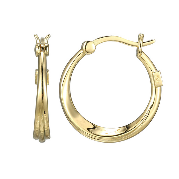 Sterling Silver Yellow Gold Plated Hoop Earrings Georgetown Jewelers Wood Dale, IL