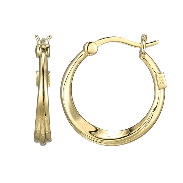 Sterling Silver Yellow Gold Plated Hoop Earrings Georgetown Jewelers Wood Dale, IL