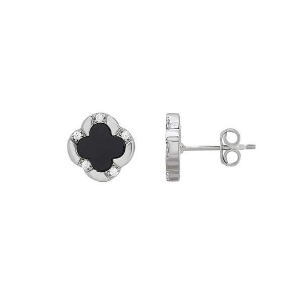 Black Onyx Clover Stud Earrings Georgetown Jewelers Wood Dale, IL