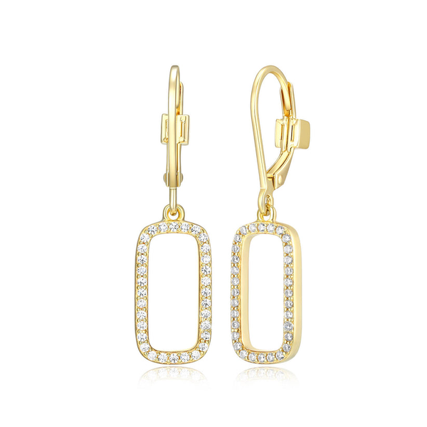 Sterling Silver 18K Yellow Gold Plated Dangle Earrings Georgetown Jewelers Wood Dale, IL