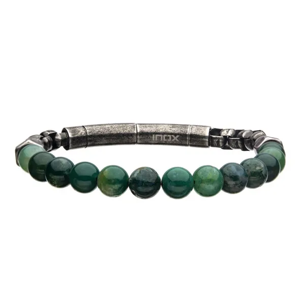 Moss Agate Beaded Bracelet Georgetown Jewelers Wood Dale, IL
