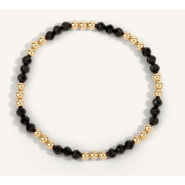 Black Spinel and Gold Filled Fashion Bracelet Georgetown Jewelers Wood Dale, IL