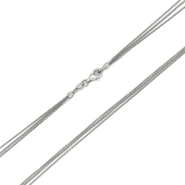 Estate 14K White Gold Triple Strand Rolo Chain 17