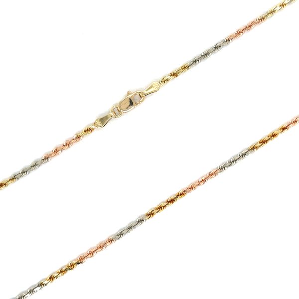 Estate Gold Tri Tone Rope Chain 20