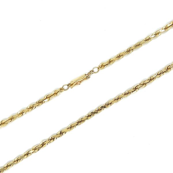 Estate 14K Yellow Gold Diamond Cut Solid Rope Chain 18.5