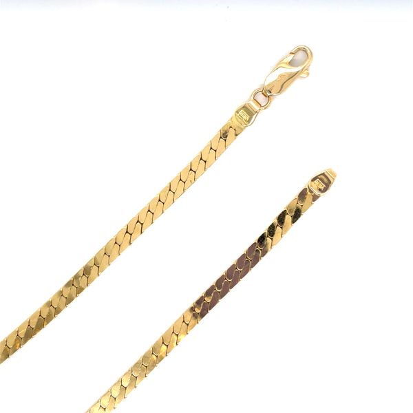 Estate 18K Yellow Gold  Flat Curb Link Chain 17.75