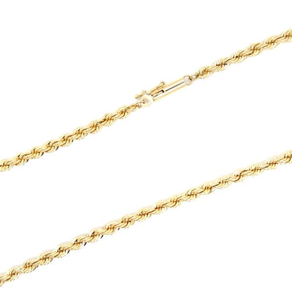Estate 14K Yellow Gold Solid Diamond Cut Rope Chain 30