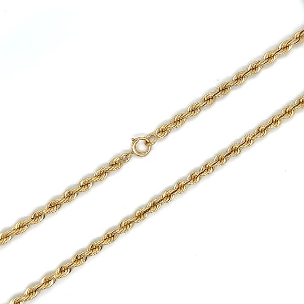 Estate 14K Yellow Gold Solid Diamond Cut Rope Chain 30.5