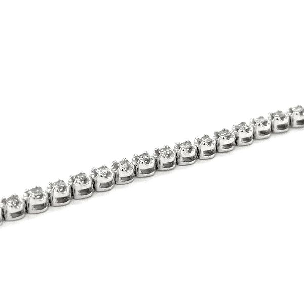 Estate 10K White Gold Diamond Tennis Bracelet Image 2 Georgetown Jewelers Wood Dale, IL