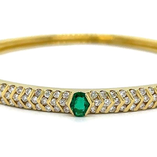 Emerald & Diamond Bangle Image 3 Georgetown Jewelers Wood Dale, IL