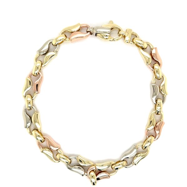 Estate 14K Tri Color Gold Tulip Link Bracelet Georgetown Jewelers Wood Dale, IL