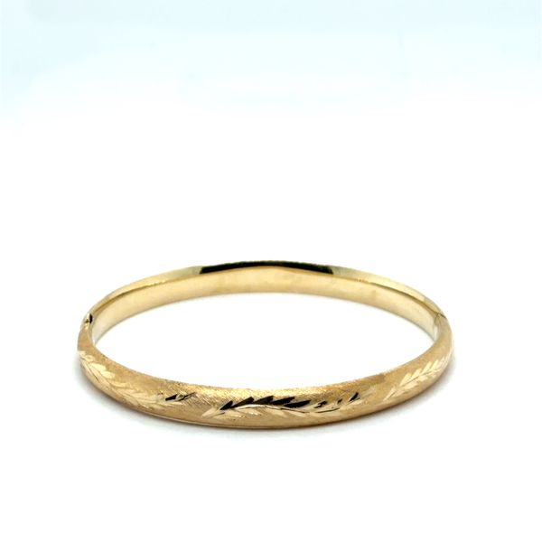 Estate 14K Yellow Gold Floral Inspired Bangle Image 2 Georgetown Jewelers Wood Dale, IL