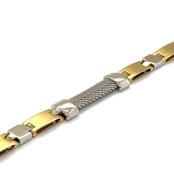Estate Two Tone Mesh and Satin Link Bracelet Image 2 Georgetown Jewelers Wood Dale, IL
