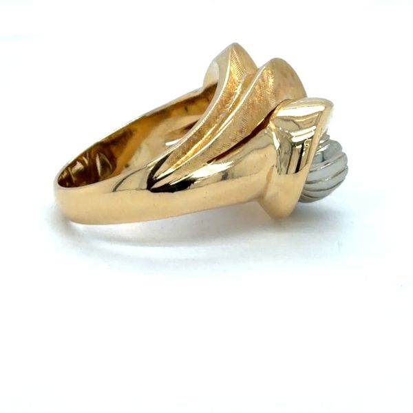 Estate 18K White & Yellow Gold Mid Century Style Ring Image 2 Georgetown Jewelers Wood Dale, IL