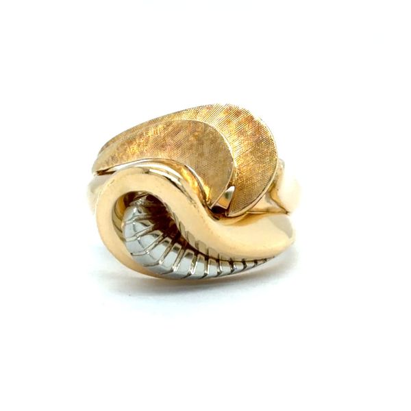 Estate 18K White & Yellow Gold Mid Century Style Ring Georgetown Jewelers Wood Dale, IL