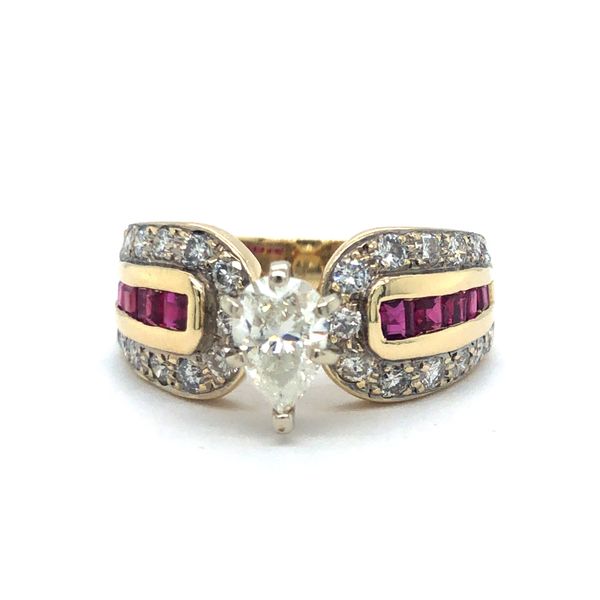 Estate 14K Yellow Gold Ruby & Diamond Ring Georgetown Jewelers Wood Dale, IL