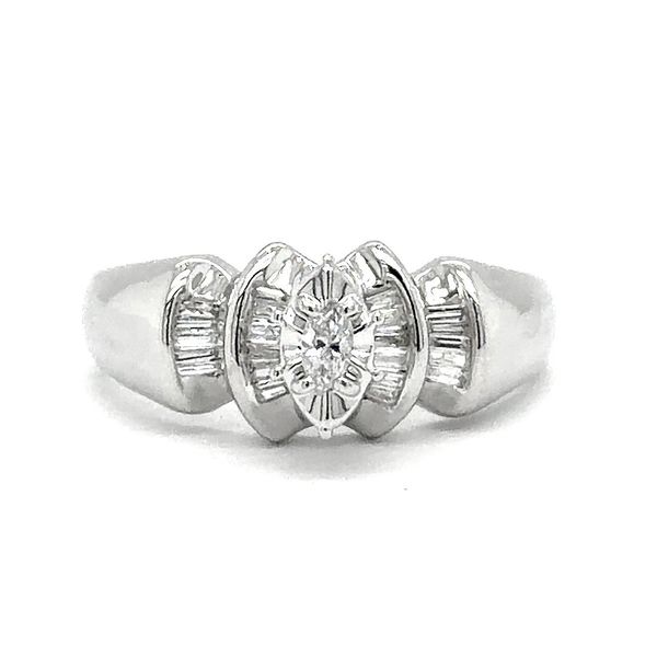 Estate White Gold Marquise Diamond Engagement Ring Georgetown Jewelers Wood Dale, IL