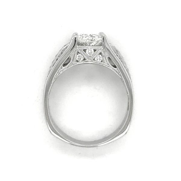 Estate 10K White Gold Oval Diamond Engagement Ring Image 3 Georgetown Jewelers Wood Dale, IL