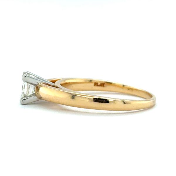 Estate 14K Yellow Gold Princess Cut Diamond Cathedral Style Solitaire Ring Image 3 Georgetown Jewelers Wood Dale, IL