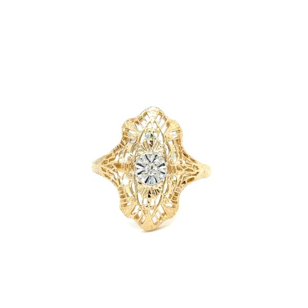 Estate Yellow Gold Ladies Filigree 