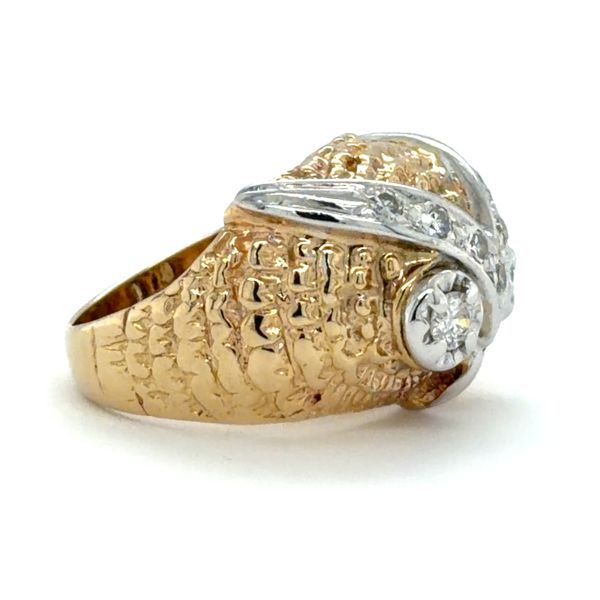 Estate Yellow Gold Diamond Owl Ring Image 2 Georgetown Jewelers Wood Dale, IL