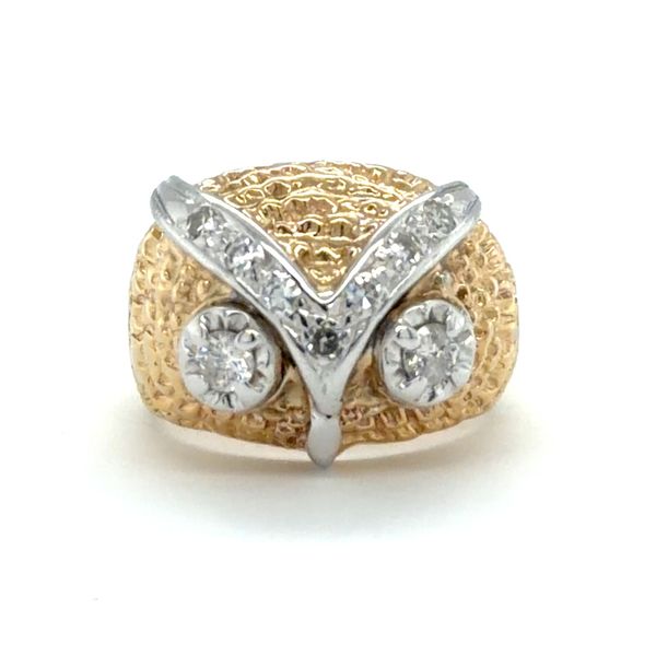 Estate Yellow Gold Diamond Owl Ring Georgetown Jewelers Wood Dale, IL