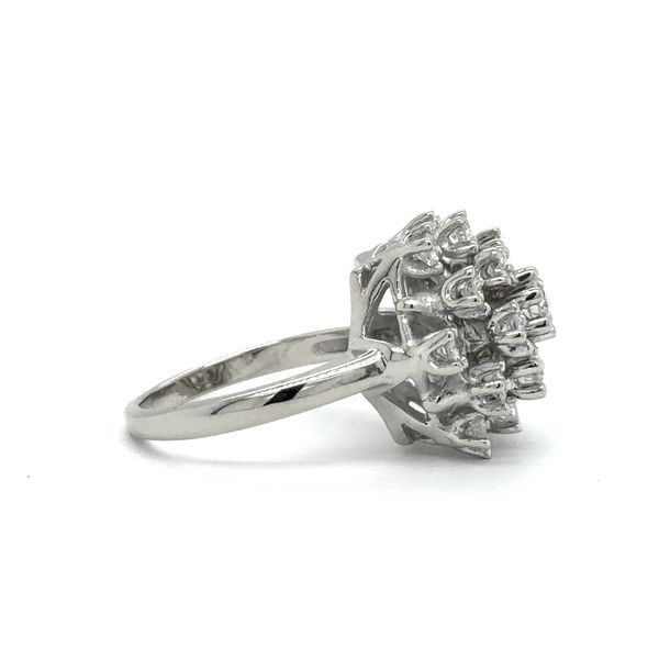 Estate White Gold Ladies Diamond Cluster Ring Image 2 Georgetown Jewelers Wood Dale, IL