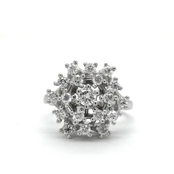 Estate White Gold Ladies Diamond Cluster Ring Georgetown Jewelers Wood Dale, IL