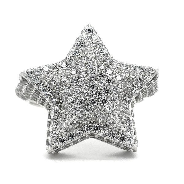Estate Sterling Silver CZ Star Ring Georgetown Jewelers Wood Dale, IL