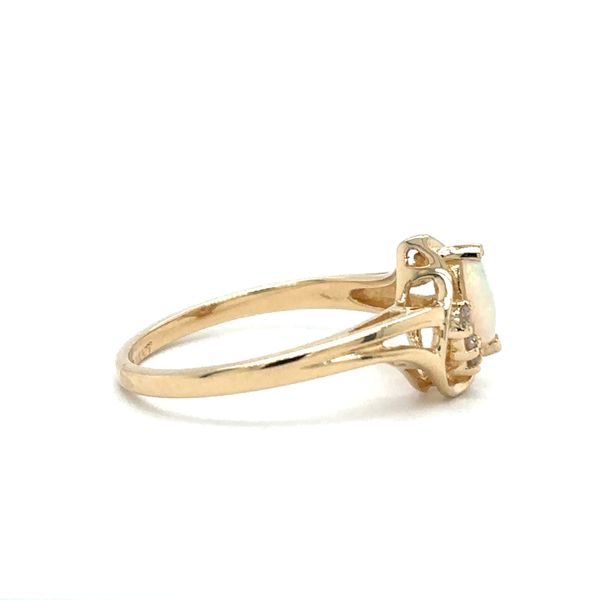 Estate 14K Yellow Gold Opal & Diamond Ring Image 2 Georgetown Jewelers Wood Dale, IL