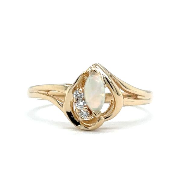 Estate 14K Yellow Gold Opal & Diamond Ring Georgetown Jewelers Wood Dale, IL