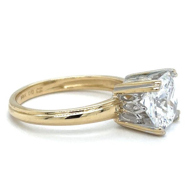 Estate 14K Yellow Gold CZ Solitaire Ring Image 2 Georgetown Jewelers Wood Dale, IL