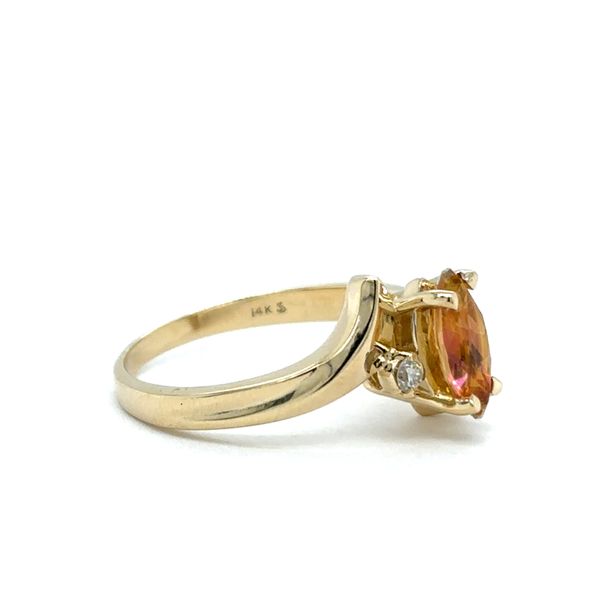 Estate 14K Yellow Gold Sunrise Mystic Topaz & Diamond Ring Image 2 Georgetown Jewelers Wood Dale, IL