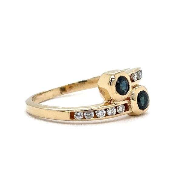 Estate 14K Yellow Gold Sapphire & Diamond Ring Image 2 Georgetown Jewelers Wood Dale, IL
