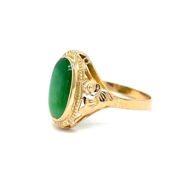 Estate 18K Yellow Gold Jadeite Jade Ring Image 2 Georgetown Jewelers Wood Dale, IL