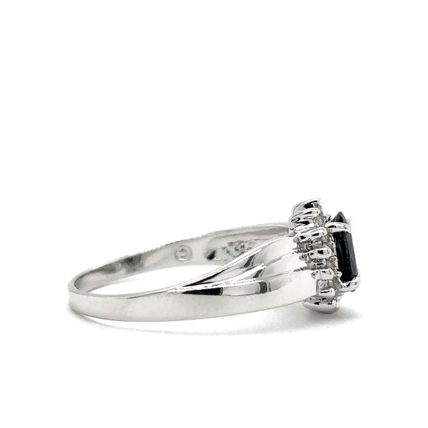 Estate 14K White Gold Sapphire & Diamond Ring Image 2 Georgetown Jewelers Wood Dale, IL