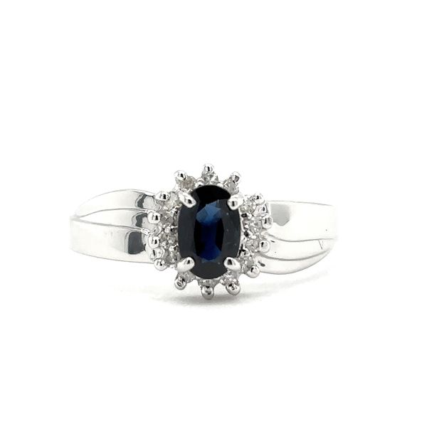Estate 14K White Gold Sapphire & Diamond Ring Georgetown Jewelers Wood Dale, IL