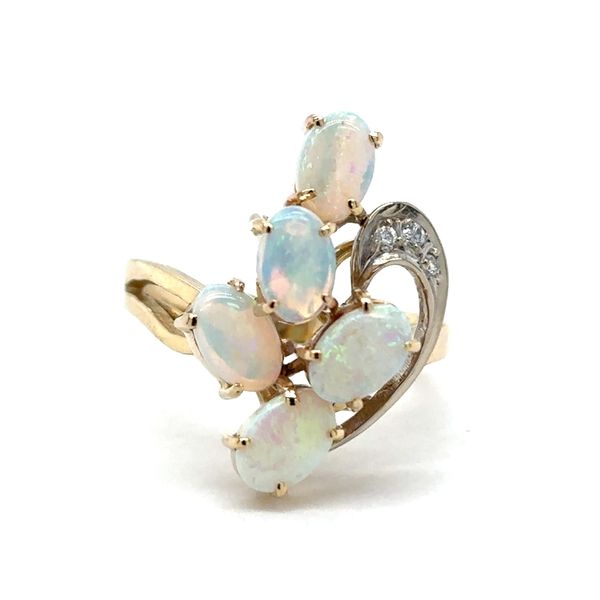 Estate 14K Yellow Gold Opal & Diamond Ring Georgetown Jewelers Wood Dale, IL