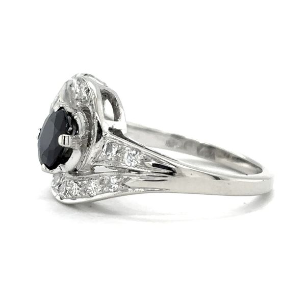 Estate 14K White Gold Sapphire & Diamond Ring Image 2 Georgetown Jewelers Wood Dale, IL