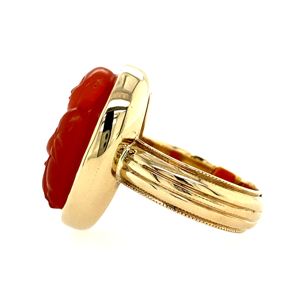 Estate Carnelian Buddha Ring Image 2 Georgetown Jewelers Wood Dale, IL
