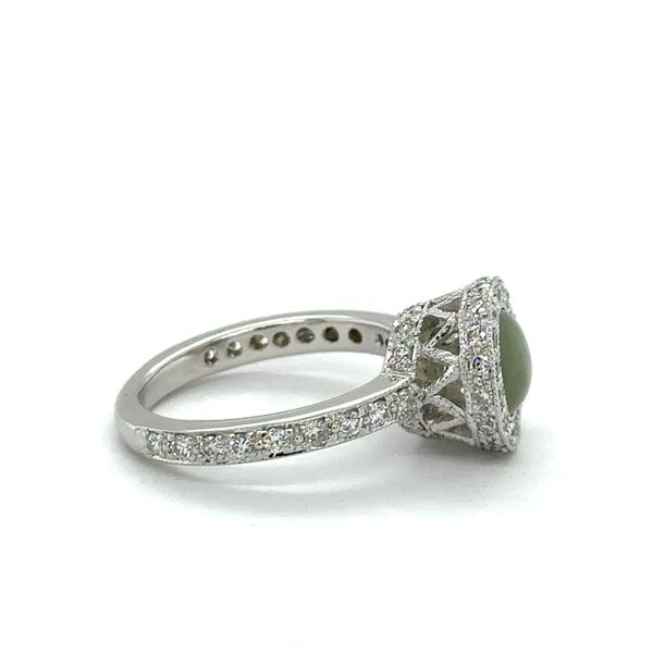 Estate Green Catseye & Diamond Ring Image 2 Georgetown Jewelers Wood Dale, IL