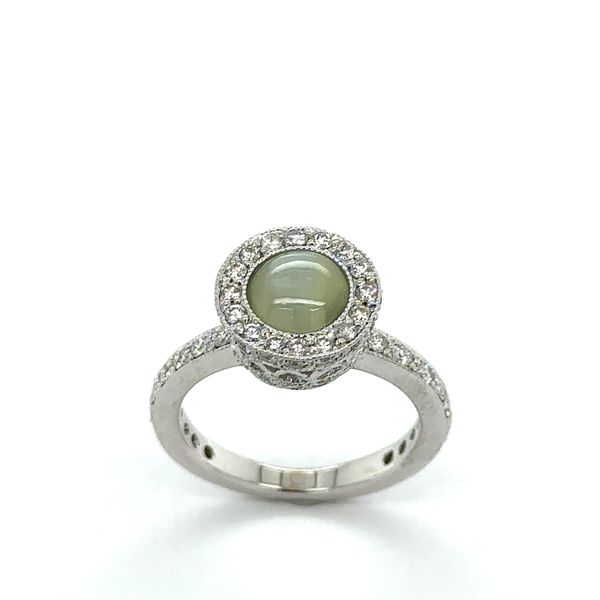 Estate Green Catseye & Diamond Ring Georgetown Jewelers Wood Dale, IL