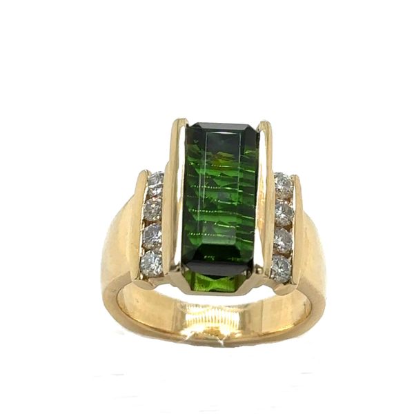 Estate Green Tourmaline & Diamond Ring Georgetown Jewelers Wood Dale, IL