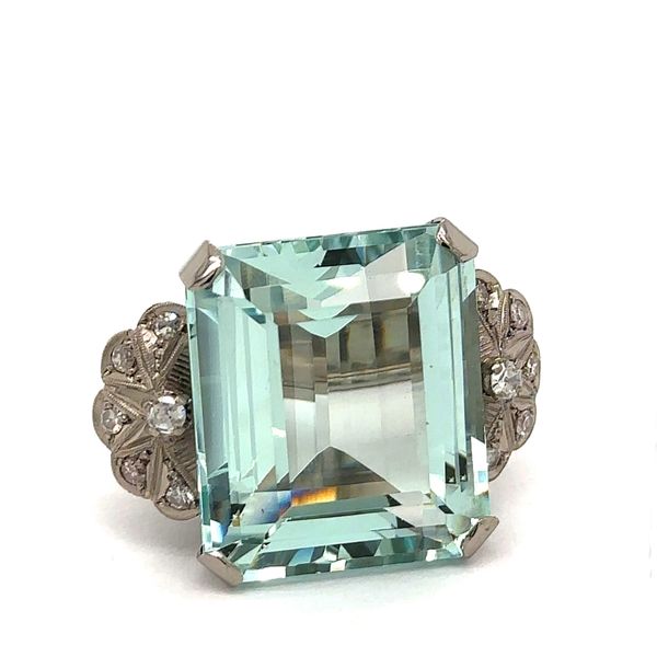 Estate Aquamarine & Diamond Ring Georgetown Jewelers Wood Dale, IL