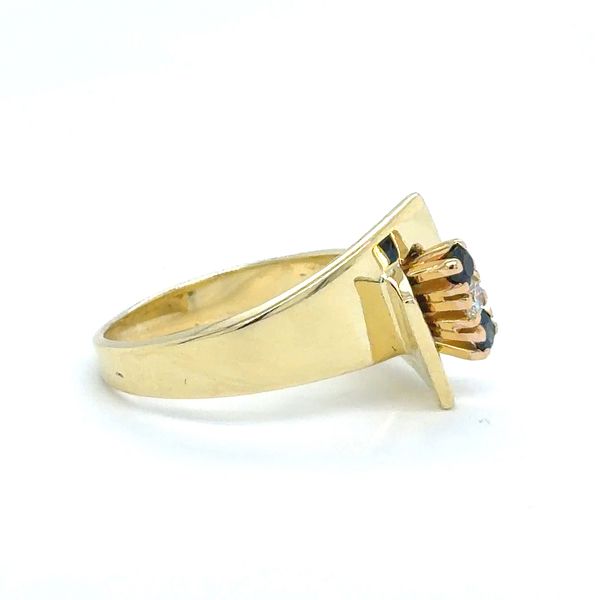 Estate Yellow Gold Diamond & Sapphire Ring Image 2 Georgetown Jewelers Wood Dale, IL