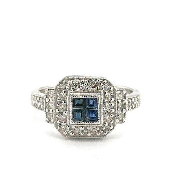Estate 14K White Gold Sapphire & Diamond Ring Georgetown Jewelers Wood Dale, IL