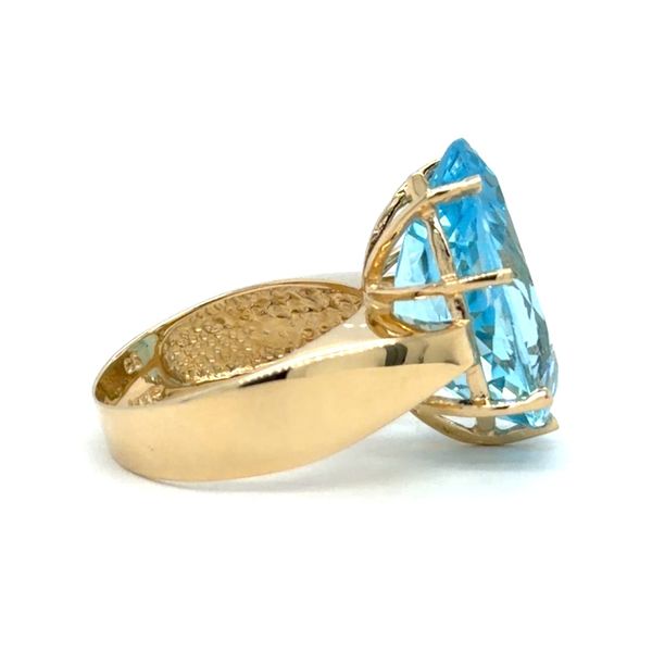 Estate 14KY Pear Shape Blue Topaz Ring Image 2 Georgetown Jewelers Wood Dale, IL