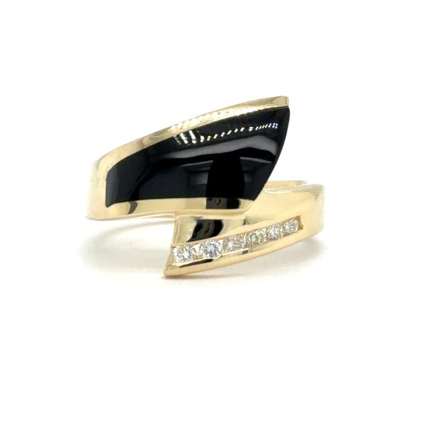 Estate Diamond and Onyx Inlay Ring Georgetown Jewelers Wood Dale, IL