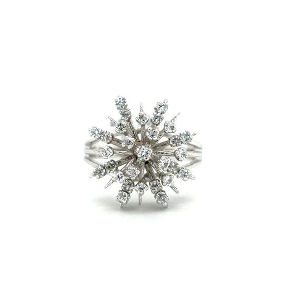 Estate White Gold Ladies CZ Cluster Ring Georgetown Jewelers Wood Dale, IL