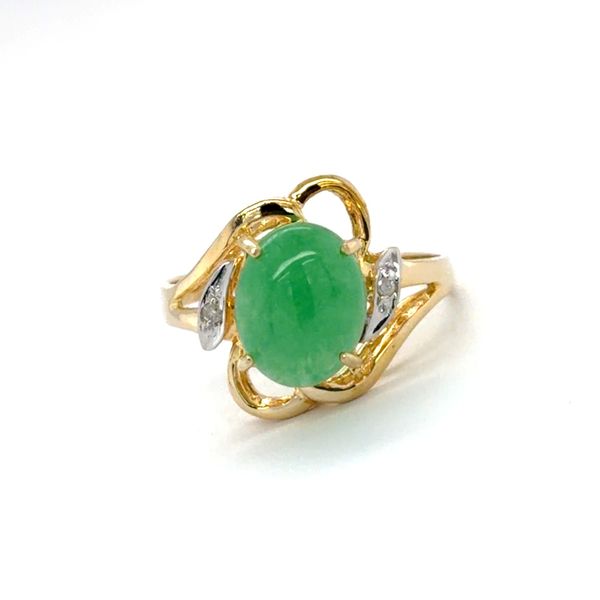 Estate Yellow Gold Jadeite Jade Ring Georgetown Jewelers Wood Dale, IL